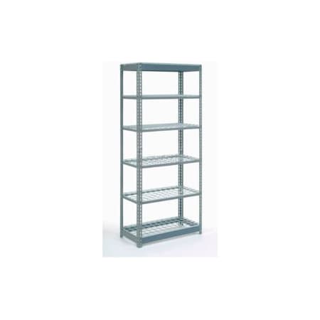 Global Equipment Heavy Duty Shelving 48"W x 24"D x 72"H With 6 Shelves - Wire Deck - Gray 255709